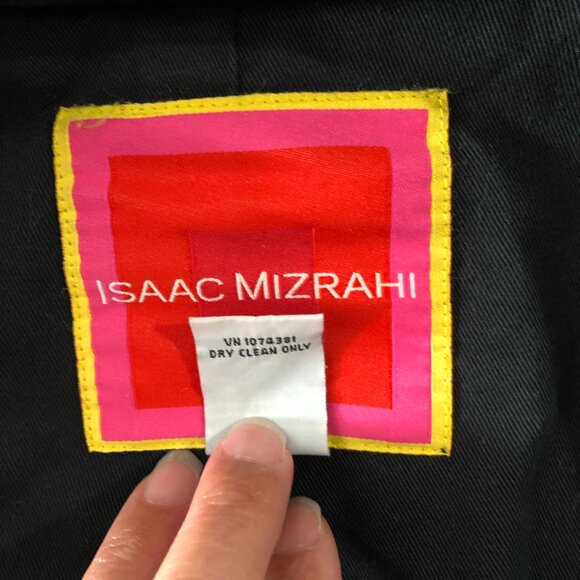 Isaac Mizrahi Target Trench Coat Womans Size S Black Double Breasted Rain Coat - Picture 8 of 16